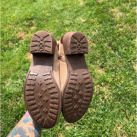 UGG Rioni Tan Suede Leather Soft Pull On Mid Boots - Picture 13 of 15